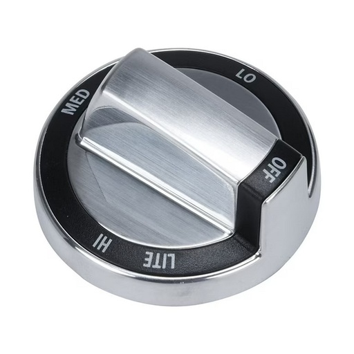 Whirlpool Range /Oven Control Knob (Stainless) - WPW10415450, Replaces: W10294797