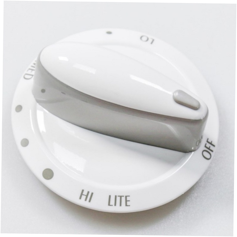 Whirlpool Range /Oven Burner Control Knob (White) - WP74011276, Replaces: 74007792