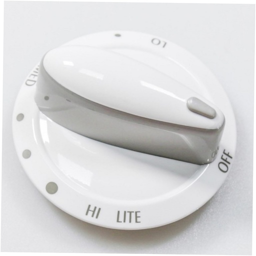Whirlpool Range /Oven Burner Control Knob (White) - WP74011276, Replaces: 74007792