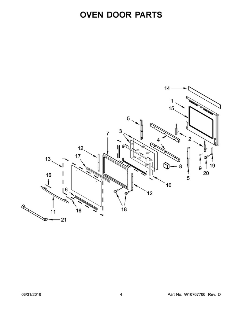 Whirlpool Range /Oven Inner Door Glass - WPW10176100