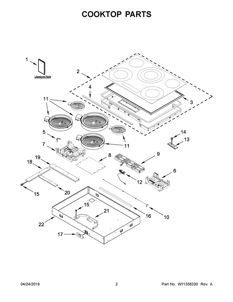 Whirlpool Range /Oven Range Solid Surface Element - WPW10298145