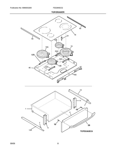 Frigidaire Range /Oven Range Main Cooktop Glass, Black - 318223614