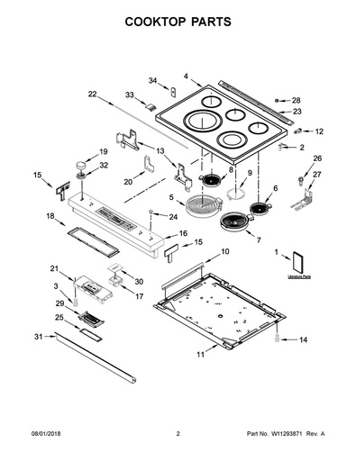 Whirlpool Range /Oven Range Cooktop - W10738936
