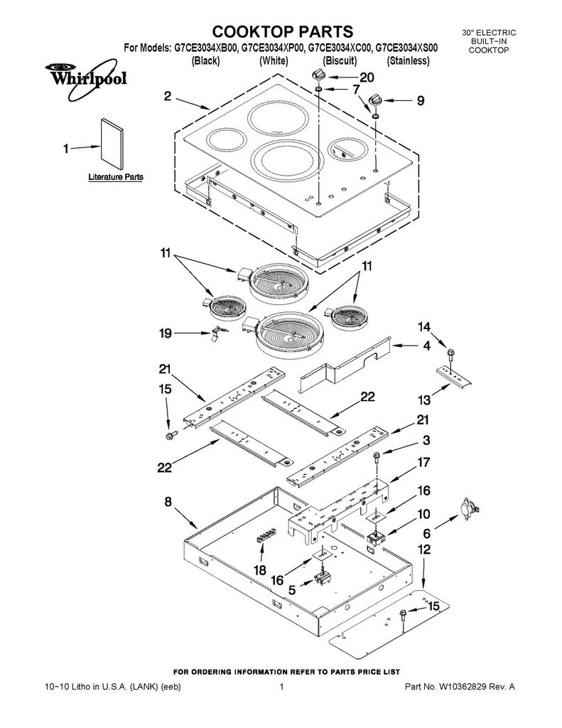 Whirlpool Range /Oven Range Cooktop - W10365136
