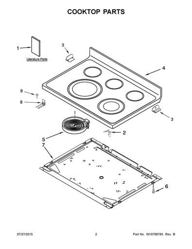 Whirlpool Range /Oven Range Main Cooktop Glass Assembly, Black - W10472038