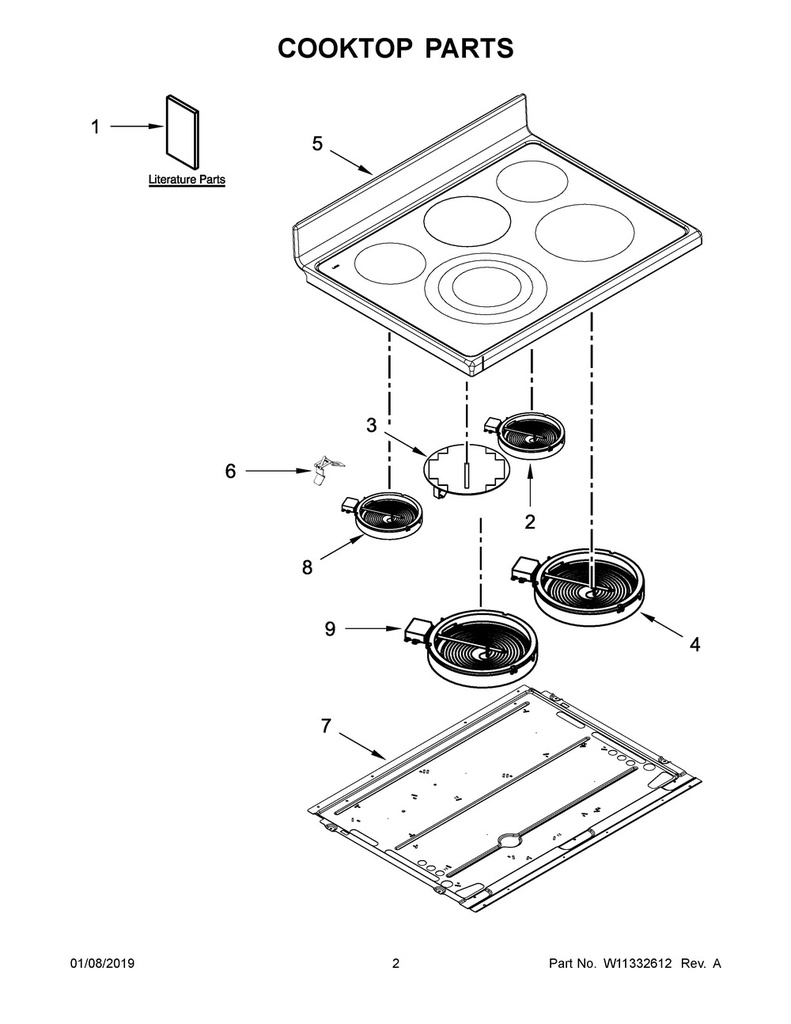 Whirlpool Range /Oven Glass Main Top (Stainless) - W10780927, Replaces: W10687991