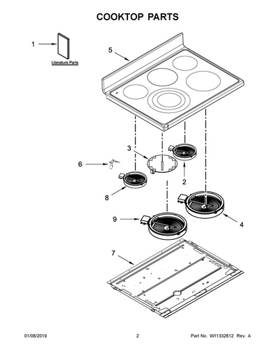 Whirlpool Range /Oven Glass Main Top (Stainless) - W10780927, Replaces: W10687991