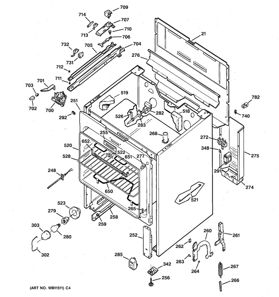GE Range /Oven Range Insulation Vent Retainer - WG02A00753