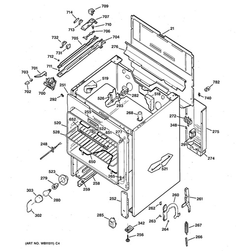 GE Range /Oven Range Insulation Vent Retainer - WG02A00753