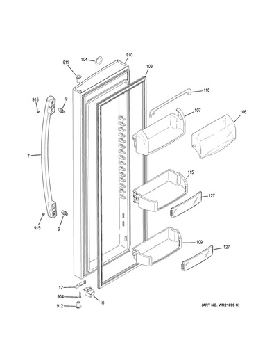 GE Refrigerator Refrigerator Door Shelf Bin Trim, Clear - WR01L00085