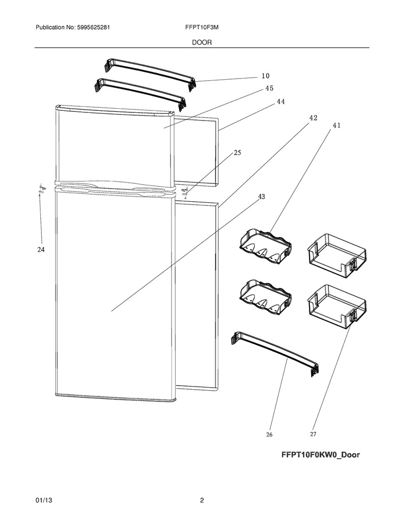 Frigidaire Refrigerator Refrigerator Door Shelf Bar, Clear - 5304470328