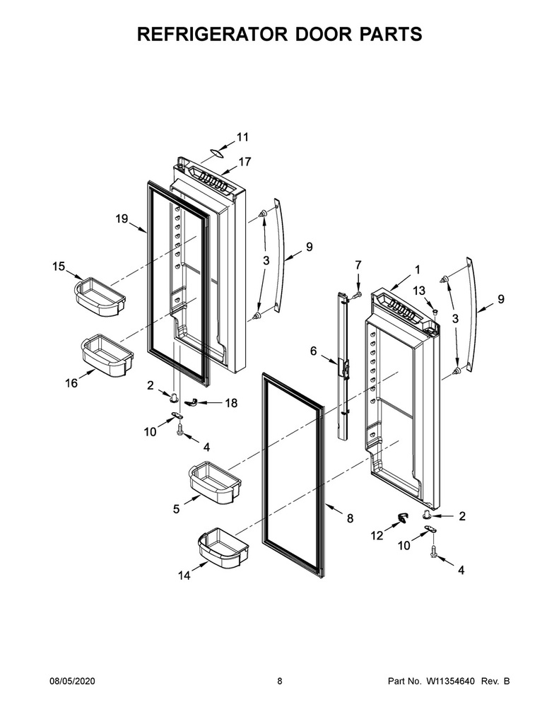 Whirlpool Refrigerator Door Shelf Bin - WP12918704, Replaces: 12918704