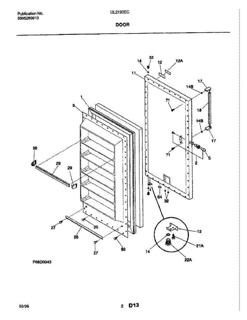 Frigidaire Refrigerator Refrigerator Door Shelf End Cap, Left Hand, White - 216334100