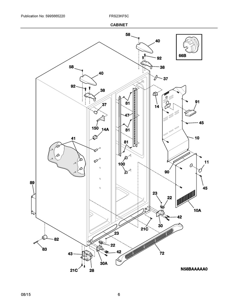 Frigidaire Refrigerator Adjustable Door Hinge Kit - 5303918455, Replaces: 240419101
