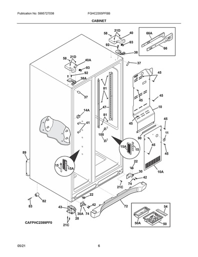 Frigidaire Refrigerator Door Closing Cam - 241917801, Replaces: 7241917801