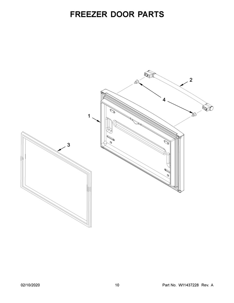 Whirlpool Refrigerator Refrigerator Freezer Door Handle, Stainless - W10879688