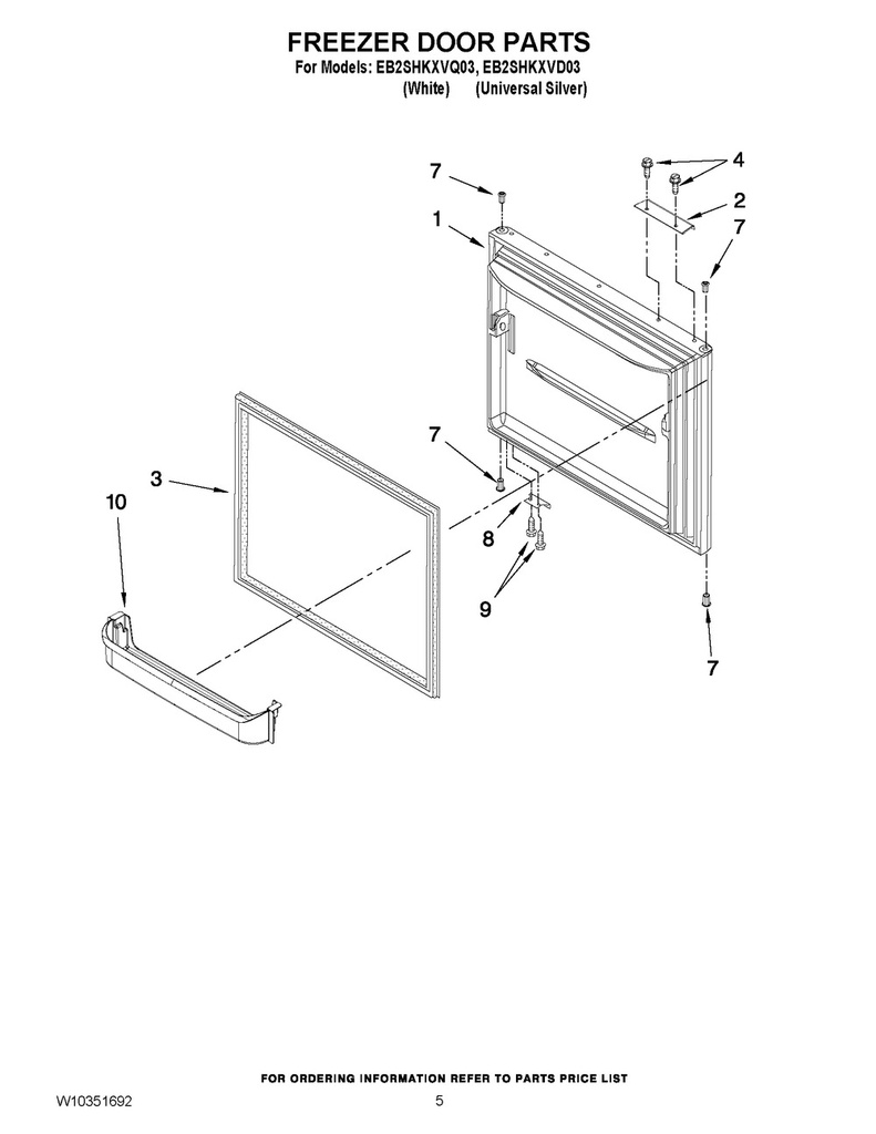 Whirlpool Freezer Door Handle (Black) - 67005125, Replaces: 1071234