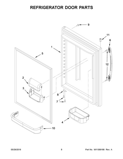 Whirlpool Refrigerator Handle - W11351147, Replaces: W10157430