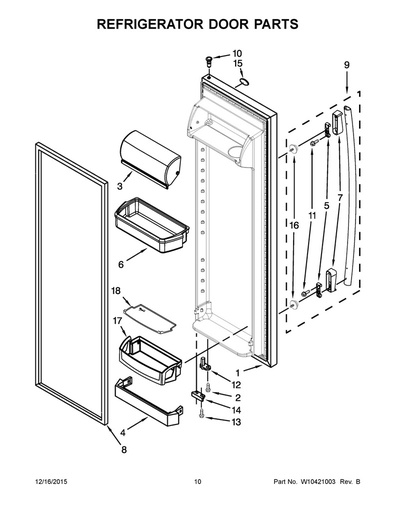 Whirlpool Refrigerator Refrigerator Door Handle, Stainless - WPW10257118K