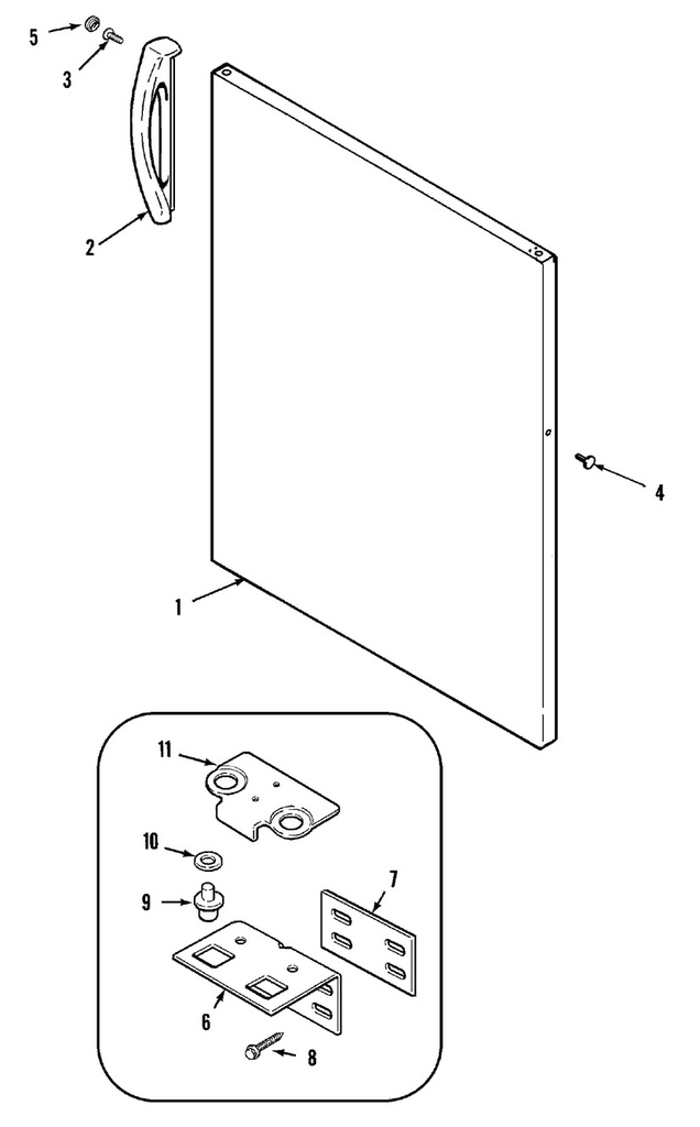 Whirlpool Refrigerator Lower Hinge Pin - WP61001925, Replaces: 61001925