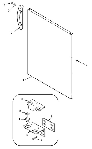 Whirlpool Refrigerator Lower Hinge Pin - WP61001925, Replaces: 61001925