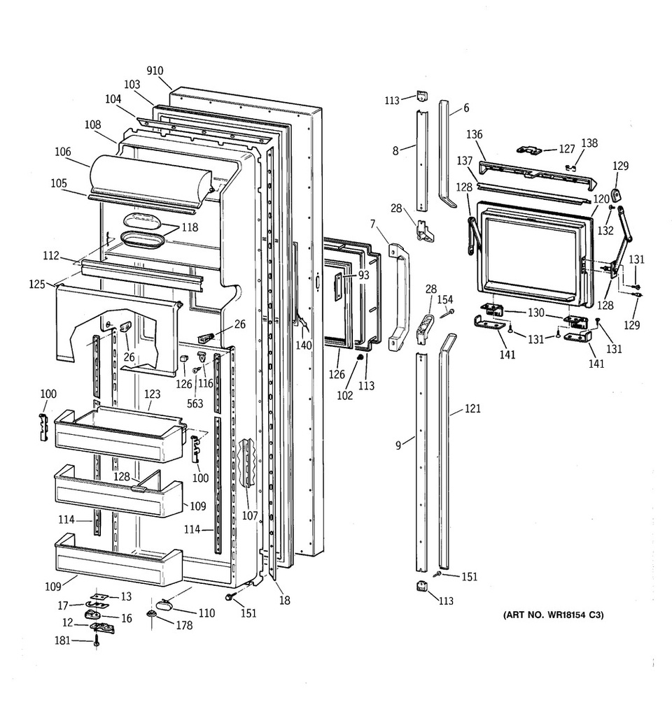 GE Refrigerator Refrigerator Door Stop - WR01F03278