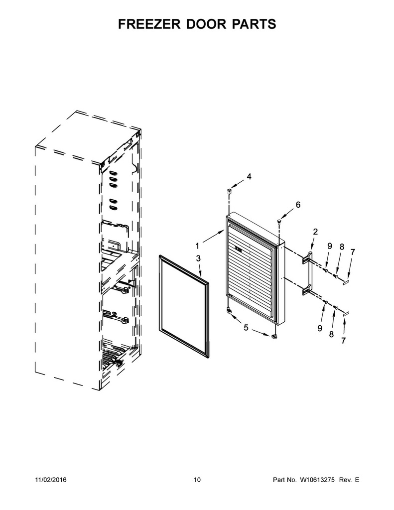 Whirlpool Refrigerator Refrigerator Freezer Door Panel, Stainless - W10531287