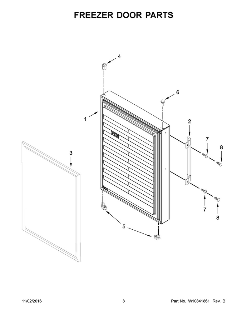 Whirlpool Refrigerator Refrigerator Door Panel, Stainless - W10851065
