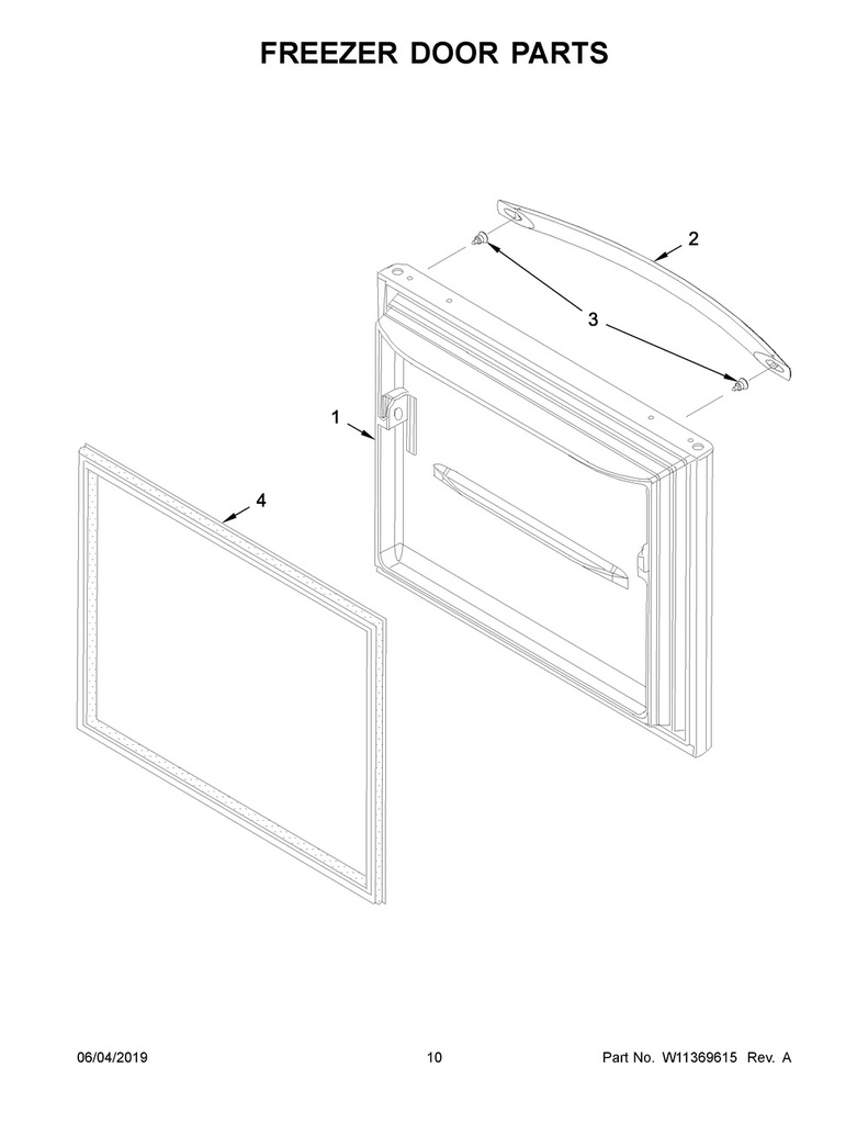 Whirlpool Refrigerator Refrigerator Freezer Door Assembly, Stainless - 13109223SQ