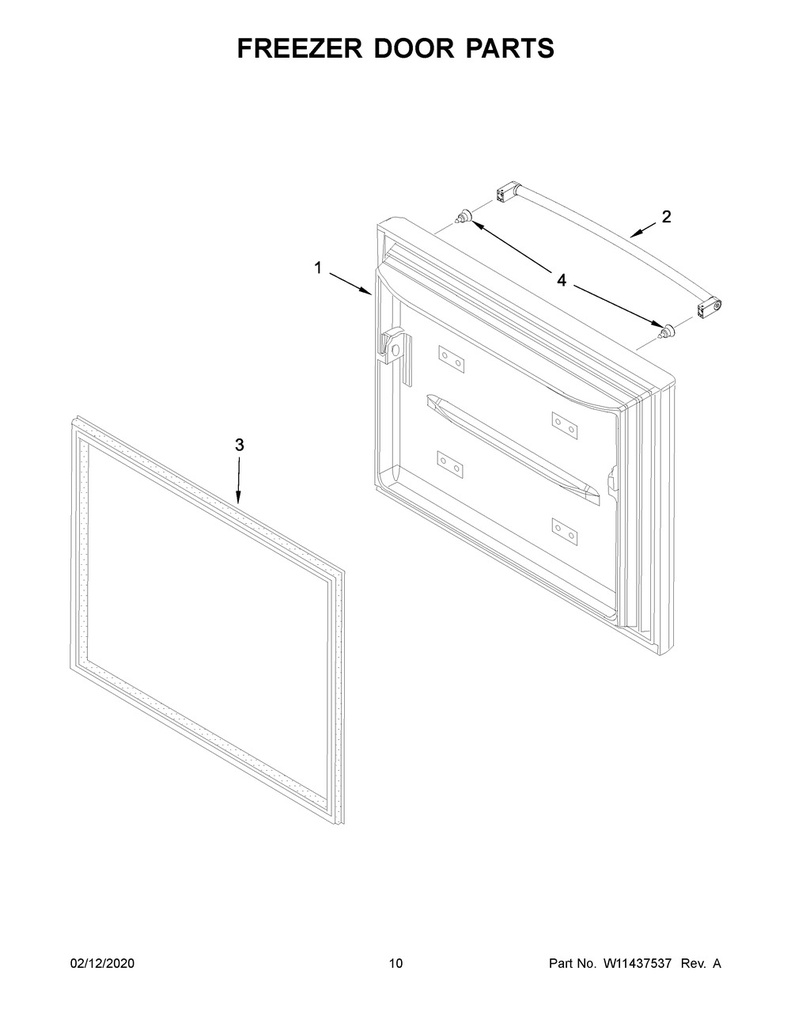 Whirlpool Refrigerator Refrigerator Freezer Door, Stainless Steel - 13094917SQ