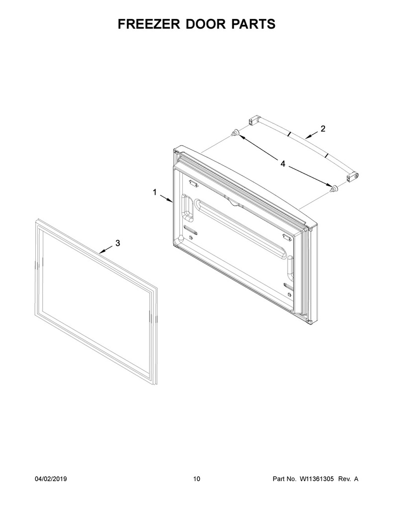 Whirlpool Refrigerator Refrigerator Freezer Door Assembly, Stainless - 12977864SQ