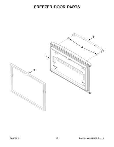 Whirlpool Refrigerator Refrigerator Freezer Door Assembly, Stainless - 12977864SQ