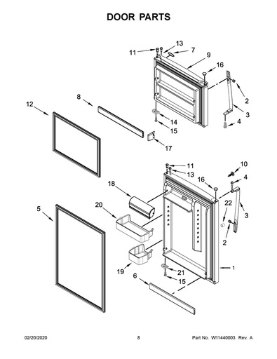 Whirlpool Refrigerator Refrigerator Door Assembly - LW10636232