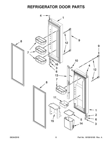 Whirlpool Refrigerator Refrigerator Door Assembly, Left Hand, Stainless - LW10721548