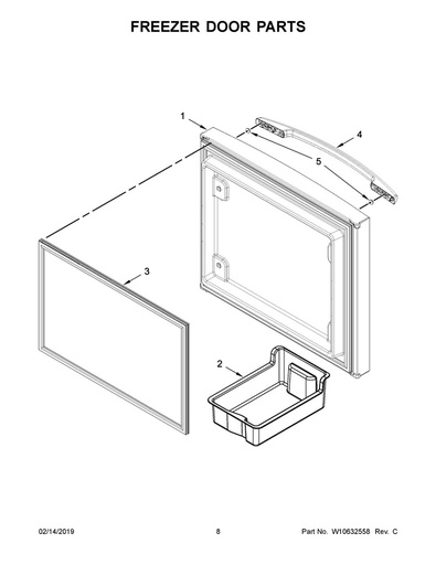 Whirlpool Refrigerator Refrigerator Door Assembly, Stainless - LW10413531