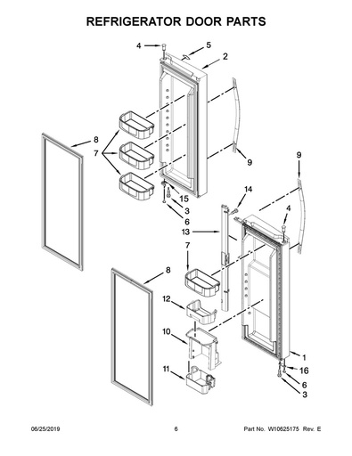 Whirlpool Refrigerator Refrigerator Door Assembly, Right Hand, White - LW10353181