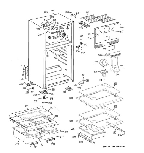 GE Refrigerator Refrigerator Crisper Drawer Frame - WG03L00621