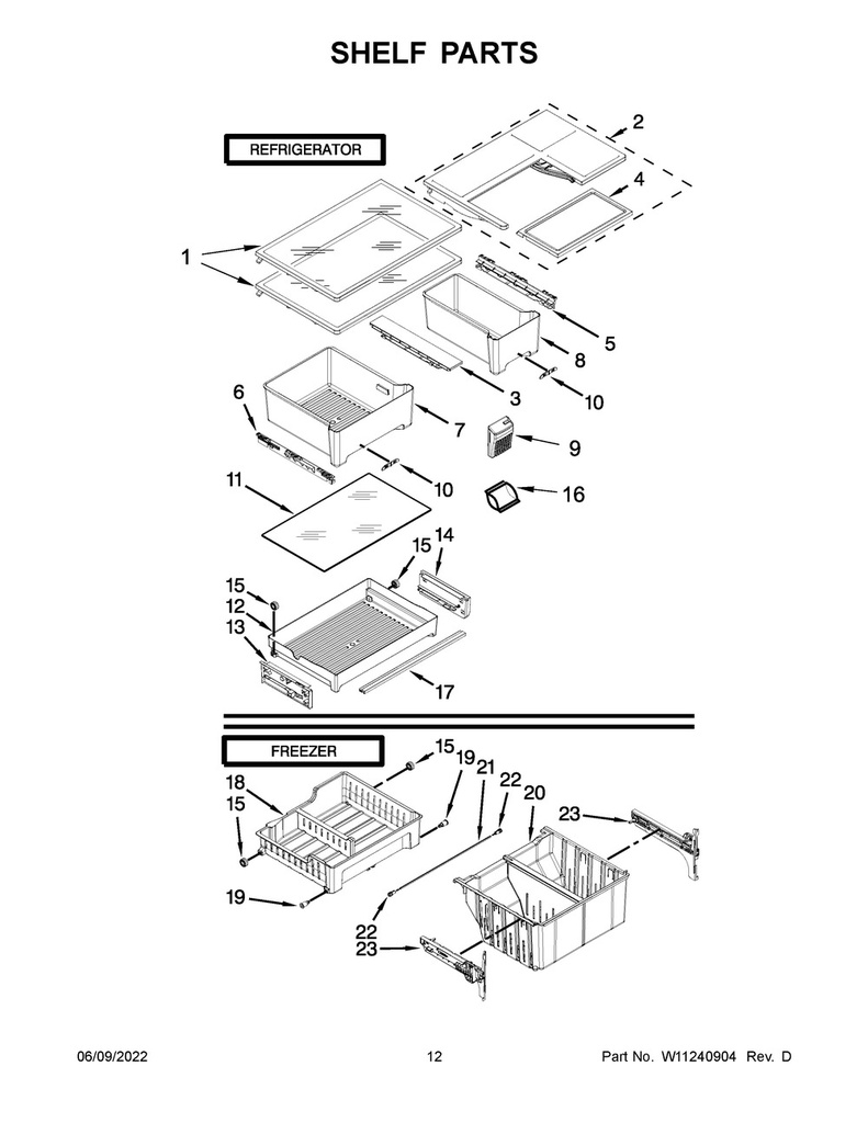 Whirlpool Refrigerator Crisper Drawer - WPW10370327, Replaces: W10370327