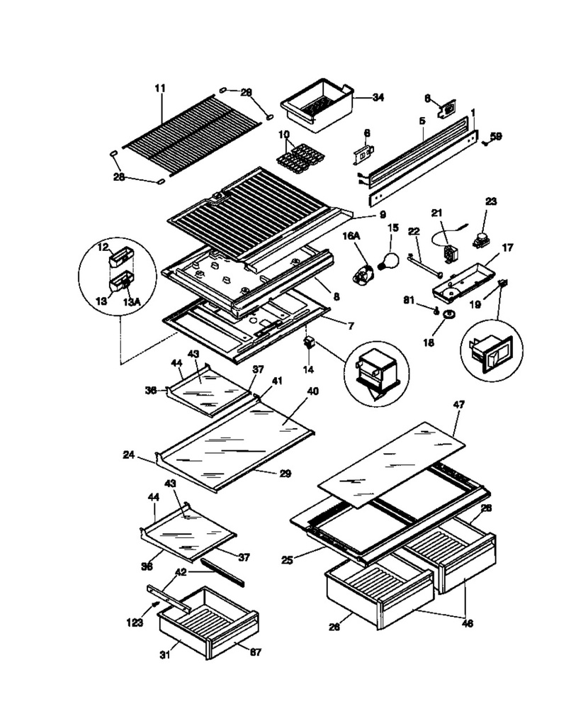 Frigidaire Refrigerator Crisper Drawer without Front - 3206438, Replaces: 5303307712