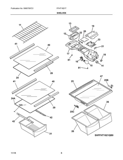 Frigidaire Refrigerator Shelf Front Trim (White) - 240357703