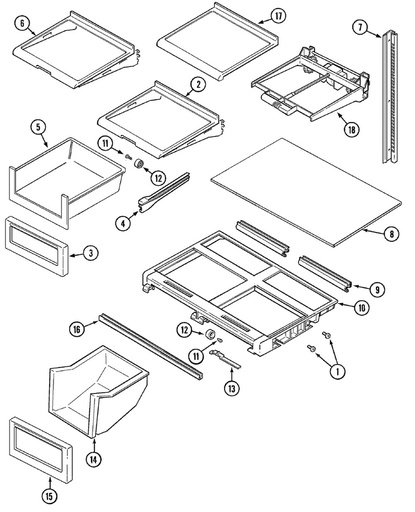 Whirlpool Refrigerator Meat Drawer Rail (Right Side) - WP67002191, Replaces: 61002305