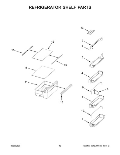 Whirlpool Refrigerator Refrigerator Shelf Trim - W10495387