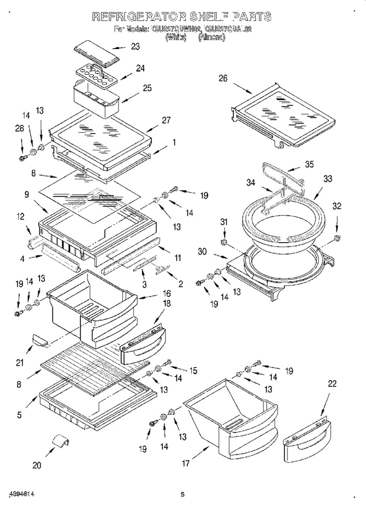 Whirlpool Refrigerator Meat Pan Cover - WP2161491, Replaces: 1125655