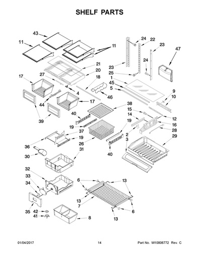 Whirlpool Refrigerator Refrigerator Glass Shelf Assembly - WPW10739613
