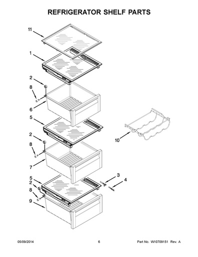 Whirlpool Refrigerator Refrigerator Glass Shelf Assembly - WPW10396209