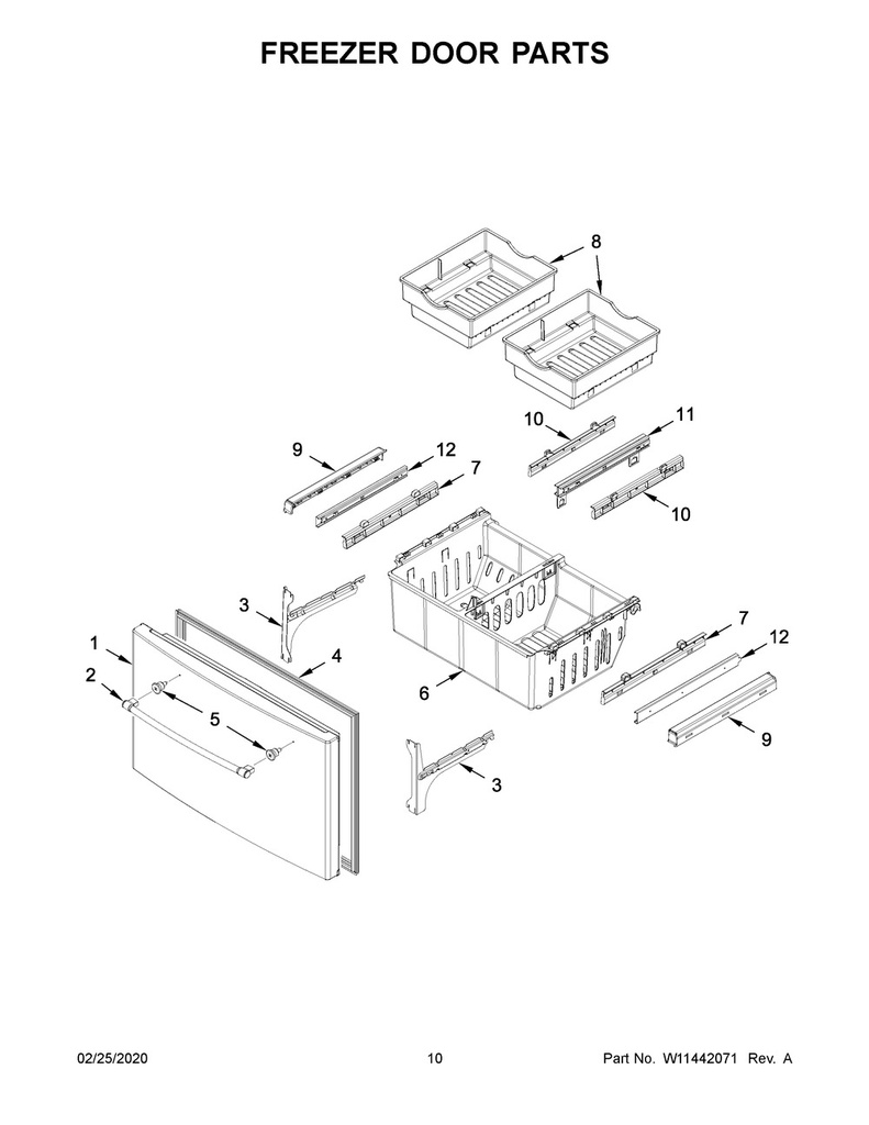 Whirlpool Refrigerator Drawer Slide Rail - W10166742, Replaces: 12925401