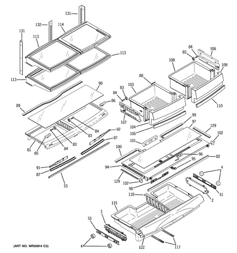 GE Refrigerator Refrigerator Crisper Drawer Frame - WR01L00905