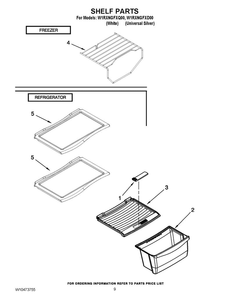 Whirlpool Refrigerator Crisper Cover - WPW10348339, Replaces: 2222268