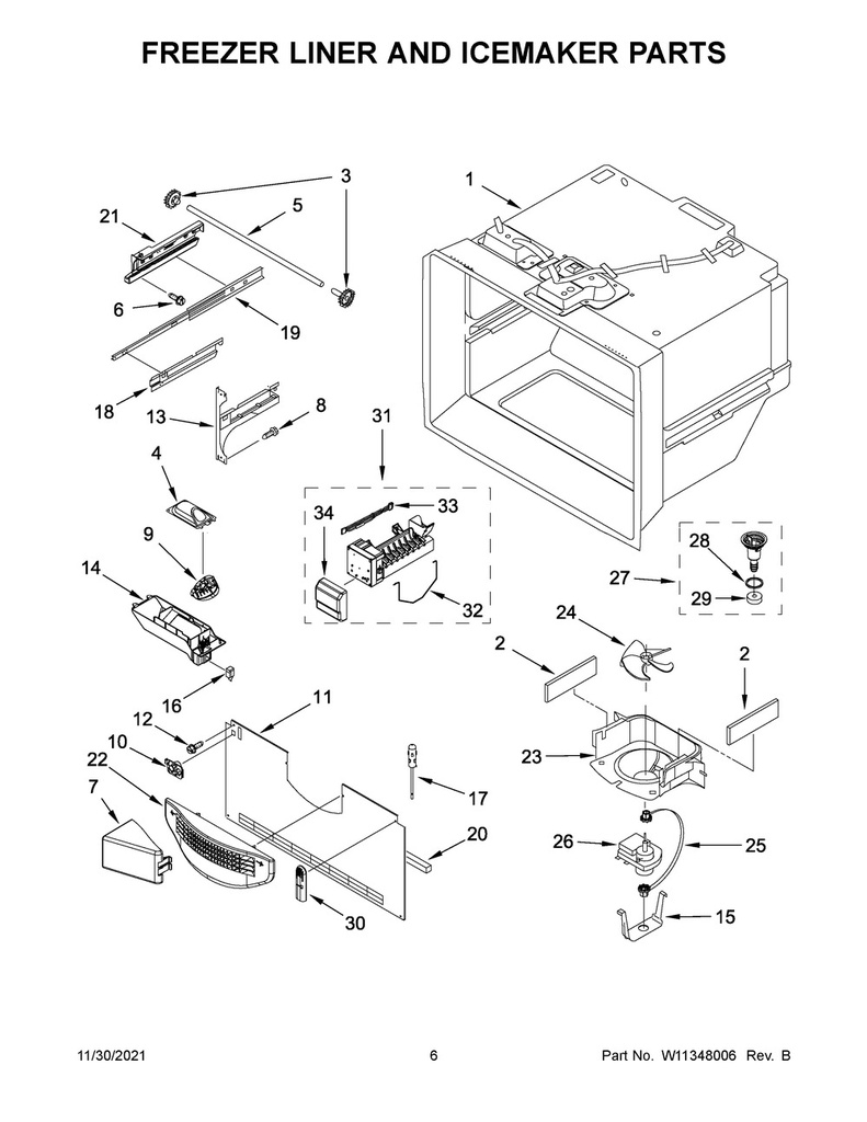 Whirlpool Refrigerator Drawer Support Bracket (Left) - WPW10544403, Replaces: 13042303