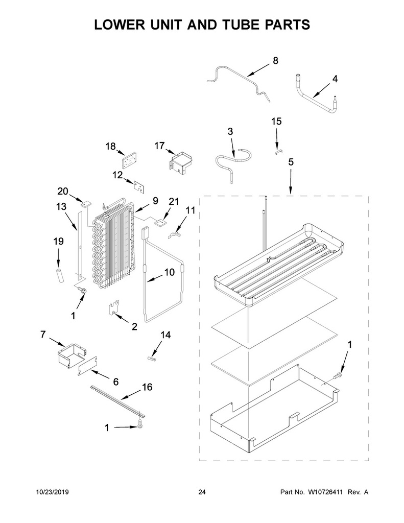 Whirlpool Refrigerator Evaporator - WPW10427993, Replaces: W10427993